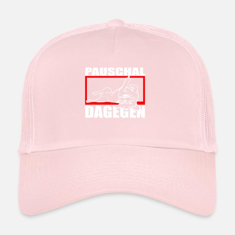 Hund Bulldogge Statement Spruch - DAGEGEN - Hund Trucker Cap
