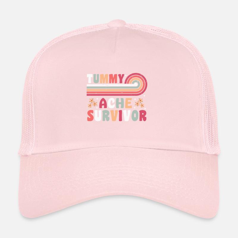 Tummy Ache Survivor Retro 70s Gift Trucker Cap