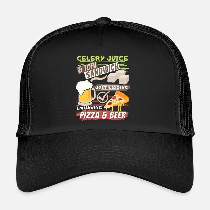Jus de céleri, tofu, bière à pizza dicton amusant Casquette trucker 