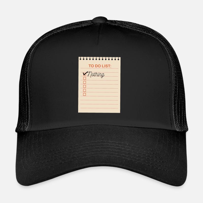 To do Liste - Trucker Cap - Schwarz/Schwarz