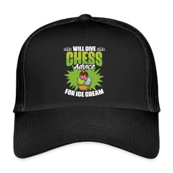 Cours d’échecs Drôle de jeu de société Humour pour - Casquette trucker  - noir/noir - Devant