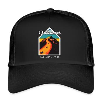Volcano National Park Island hawaii Volcano Souvenir - Trucker Cap - black/black - Front