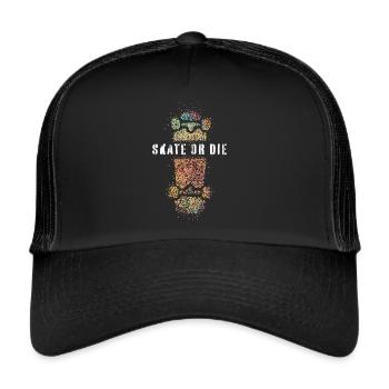 Skate ou le Skateboard Skater Longboard - Casquette trucker  - noir/noir - Devant