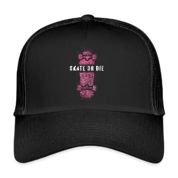 Skate ou le skateboarder Skater Longboard - Casquette trucker  - noir/noir - Devant