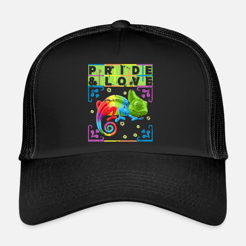 Regenbogen Chamäleon, LGBT Pride-Rainbow LGBTQ Trucker Cap