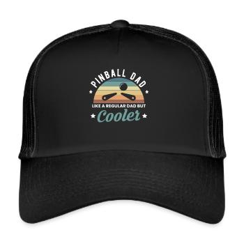 Pinball Dad Like A Regular Shirt Flipperautomat - Trucker Cap - Schwarz/Schwarz - Vorne