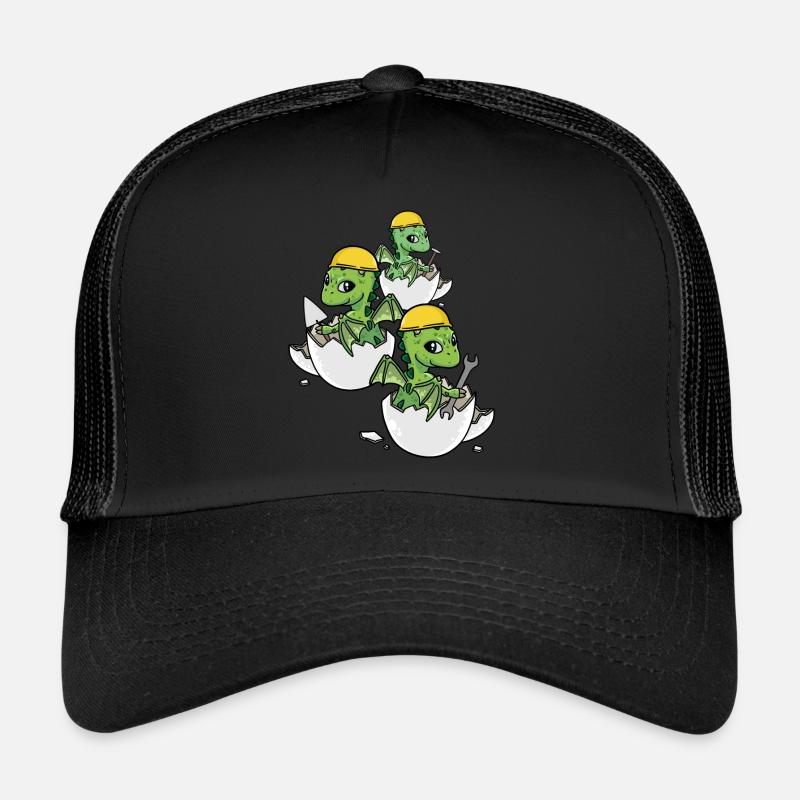 Dino Handwerker Eierschale Werkzeug Berufe Arbeit Trucker Cap