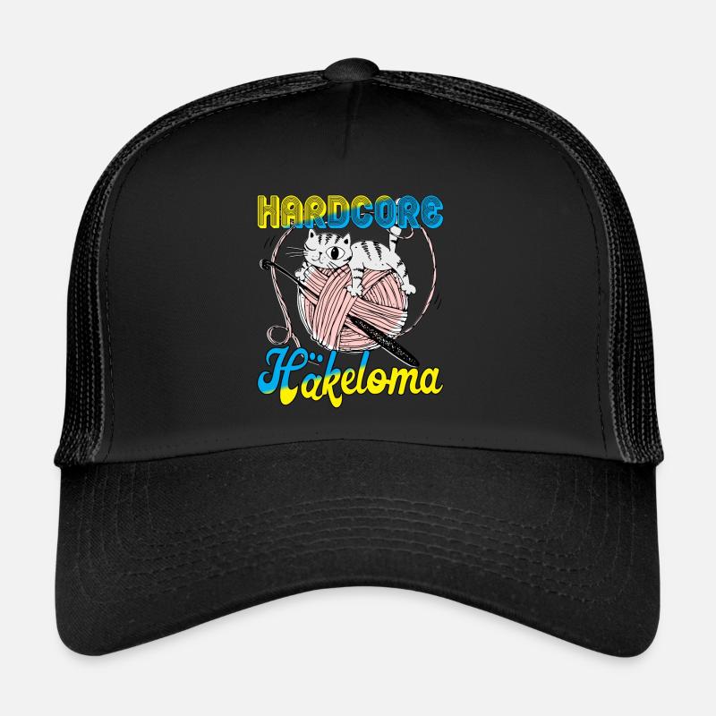 Hardcore Häkeloma - Trucker Cap - Schwarz/Schwarz