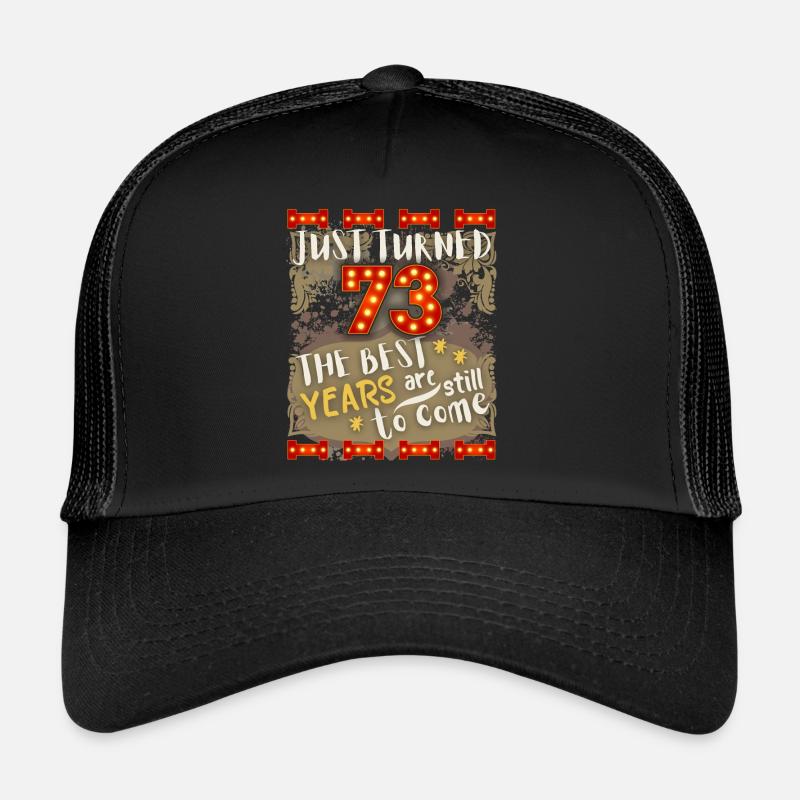 73. Geburtstag 73 Jahre alt Vintage-Design, Spruch - Trucker Cap - Schwarz/Schwarz