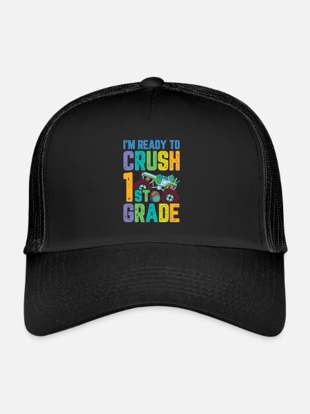 Je suis prêt à écraser les filles arc-en-ciel de 1ère année garçons - Casquette trucker  - noir/noir - Devant