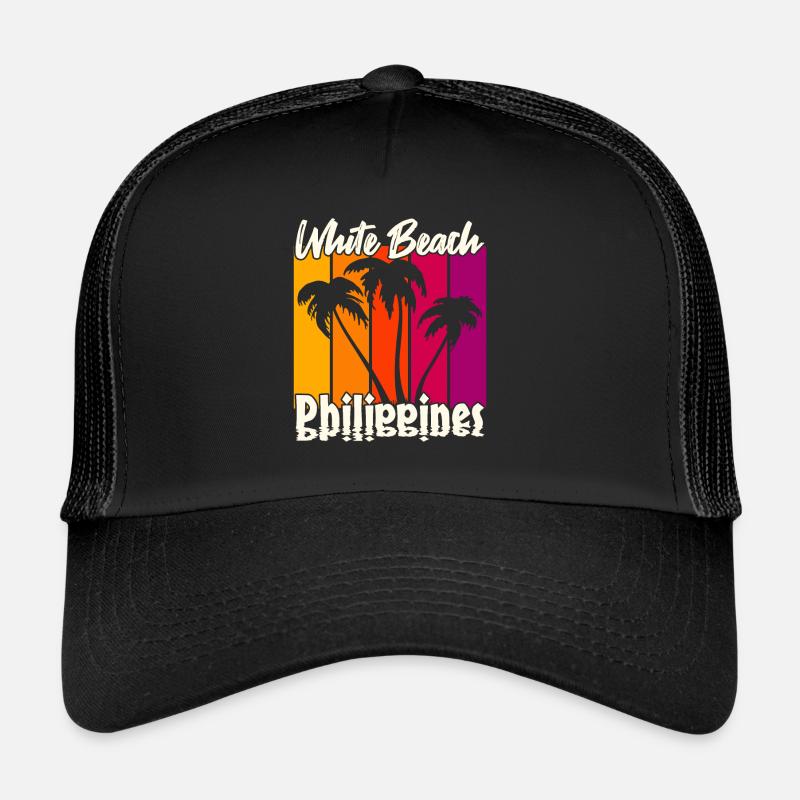 Vintage White Beach Philippines Casquette trucker 