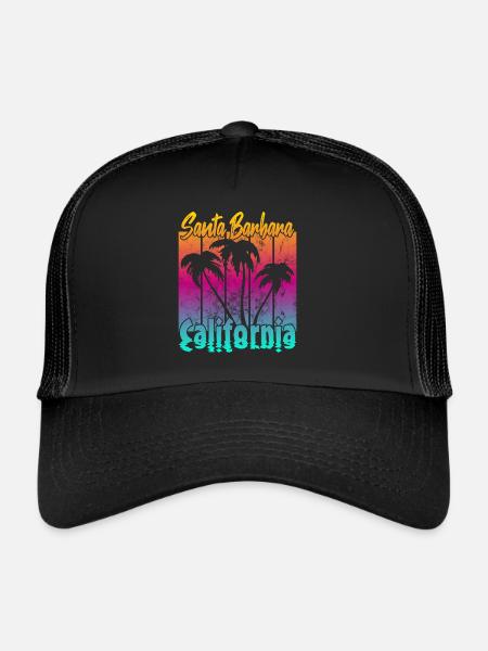 Vintage Santa Barbara Sunset - Trucker Cap - black/black - Front