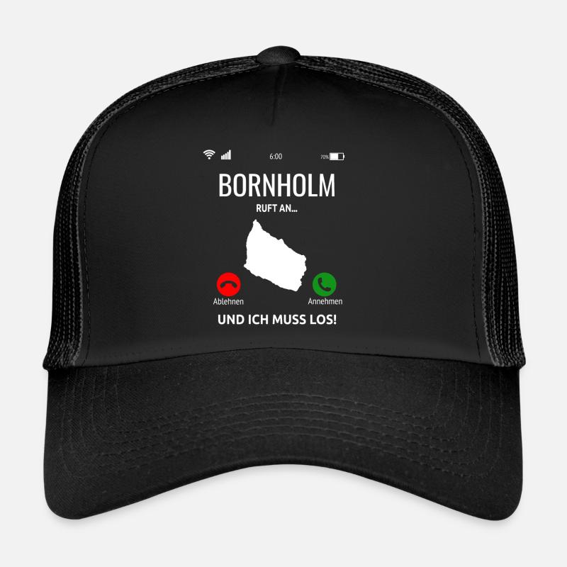 Bornholm Dänemark Insel Urlaub Idee - Trucker Cap - Schwarz/Schwarz