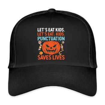 Halloween Lehrer - Trucker Cap - Schwarz/Schwarz - Vorne