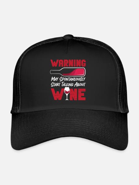 Dégustation de vin de sommelier - Casquette trucker  - noir/noir - Devant