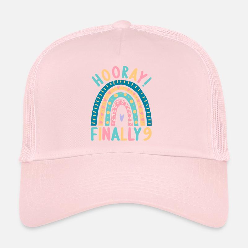 9 years old Rainbow Rainbow 9th birthday Trucker Cap