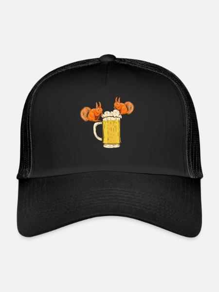 Squirrel, funny squirrel, squirrel - Trucker Cap - black/black - Front