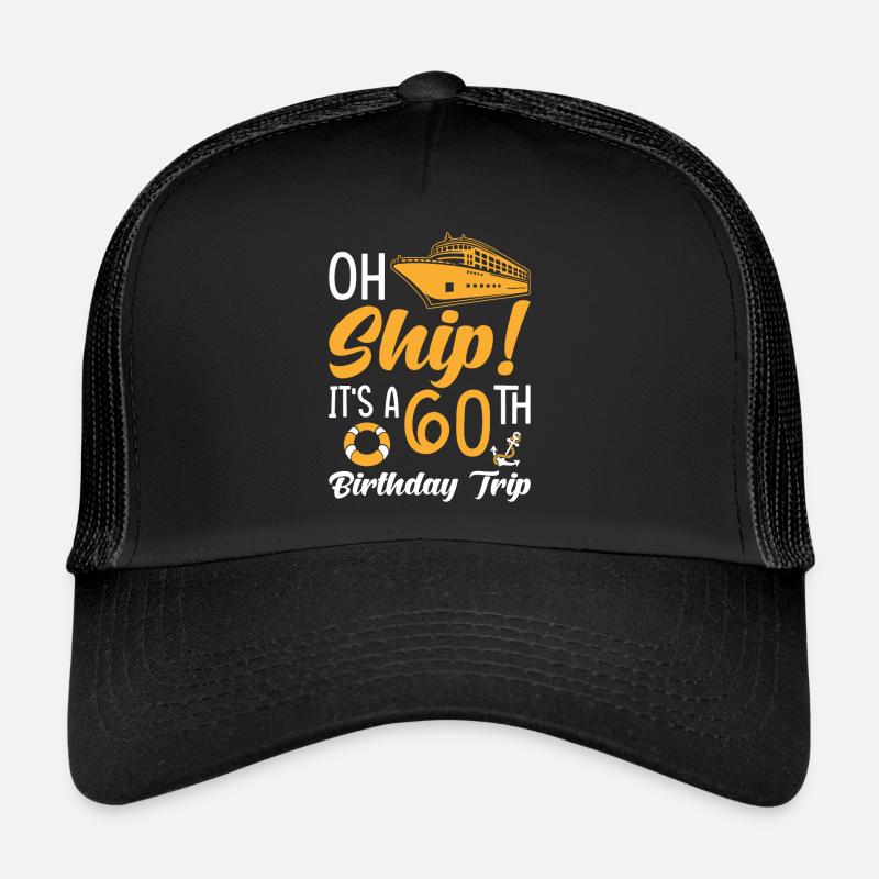 Kreuzfahrt 60. Geburtstag Reise - Trucker Cap - Schwarz/Schwarz
