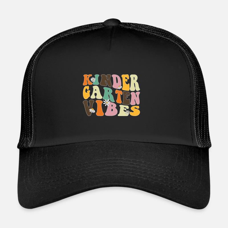 Groovy Hello Kindergarten Vibes Professeur rétro Casquette trucker 