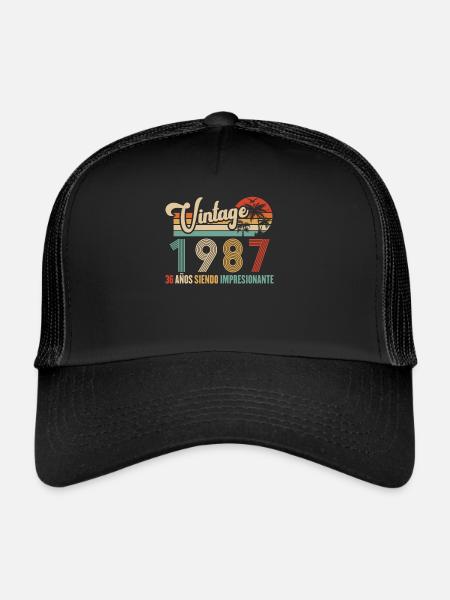 Anniversaire Vintage Idée Cadeau D Anniversaire 36 - Casquette trucker  - noir/noir - Devant
