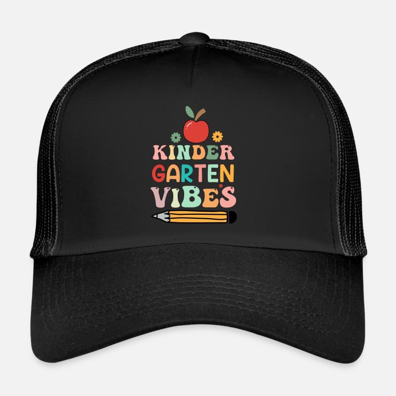 Groovy Hello Kindergarten Vibes Professeur rétro Casquette trucker 