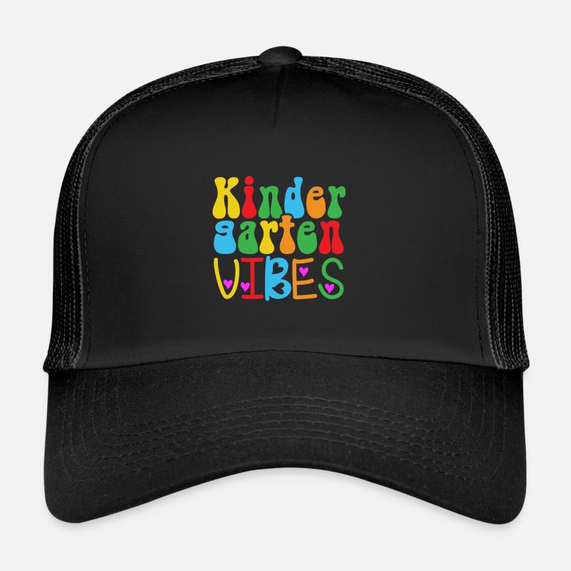 Groovy Hello Kindergarten Vibes Professeur rétro Casquette trucker 