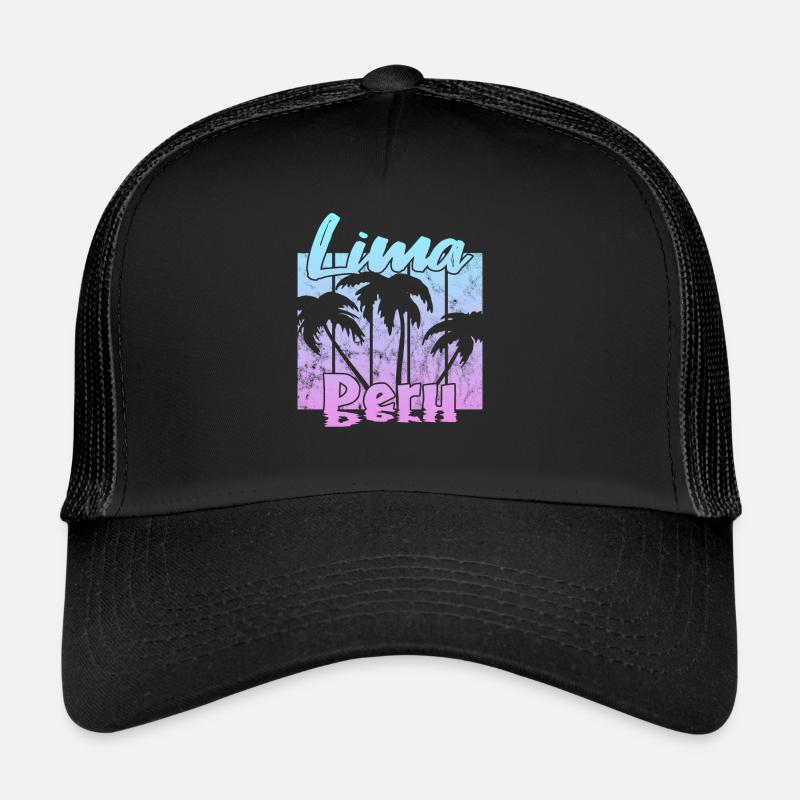 Lima Peru - Trucker Cap - Schwarz/Schwarz