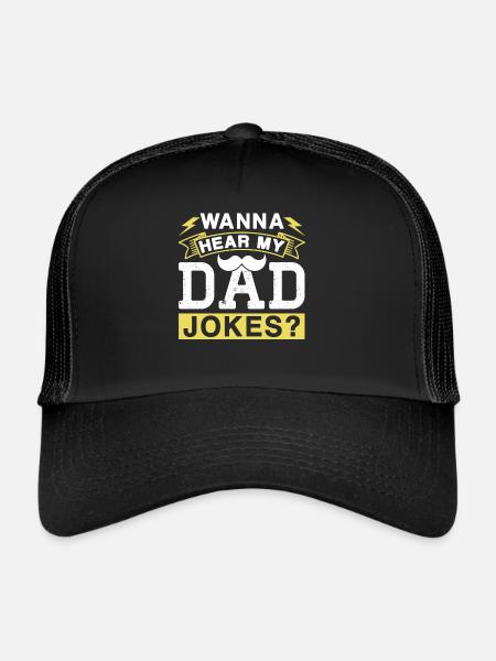 Dad Joke Papa Joke Father Jokes - Trucker Cap - black/black - Front