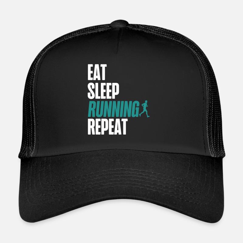 Running Runner Half Marathon Eat - Trucker Cap - Schwarz/Schwarz