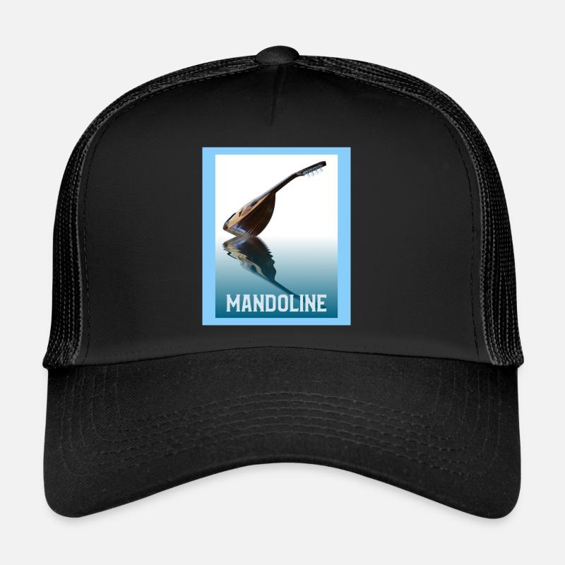 Mandoline mit Spiegelung im Wasser - Trucker Cap - Schwarz/Schwarz