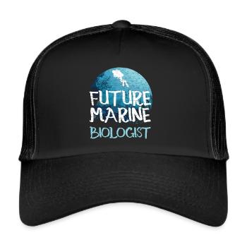 Meerebiologe Meeresbiologie - Trucker Cap - Schwarz/Schwarz - Vorne