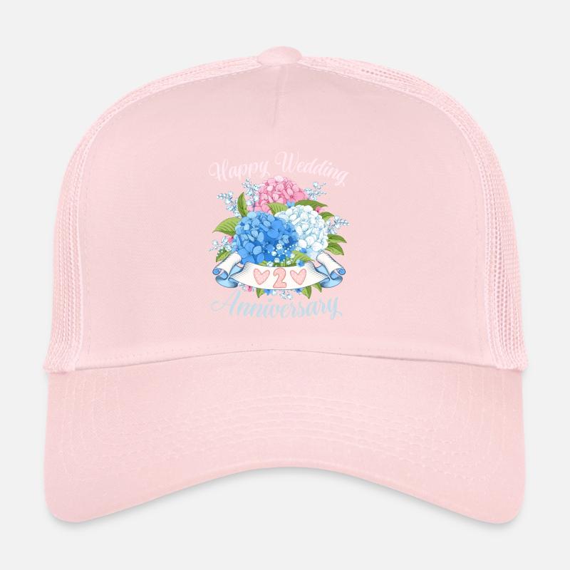 Félicitations d’anniversaire de mariage avec des hortensias Casquette trucker 