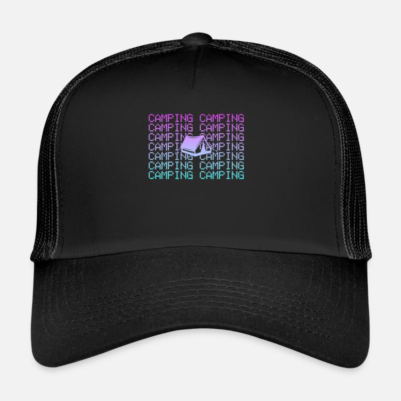 Camping - Trucker Cap - Schwarz/Schwarz