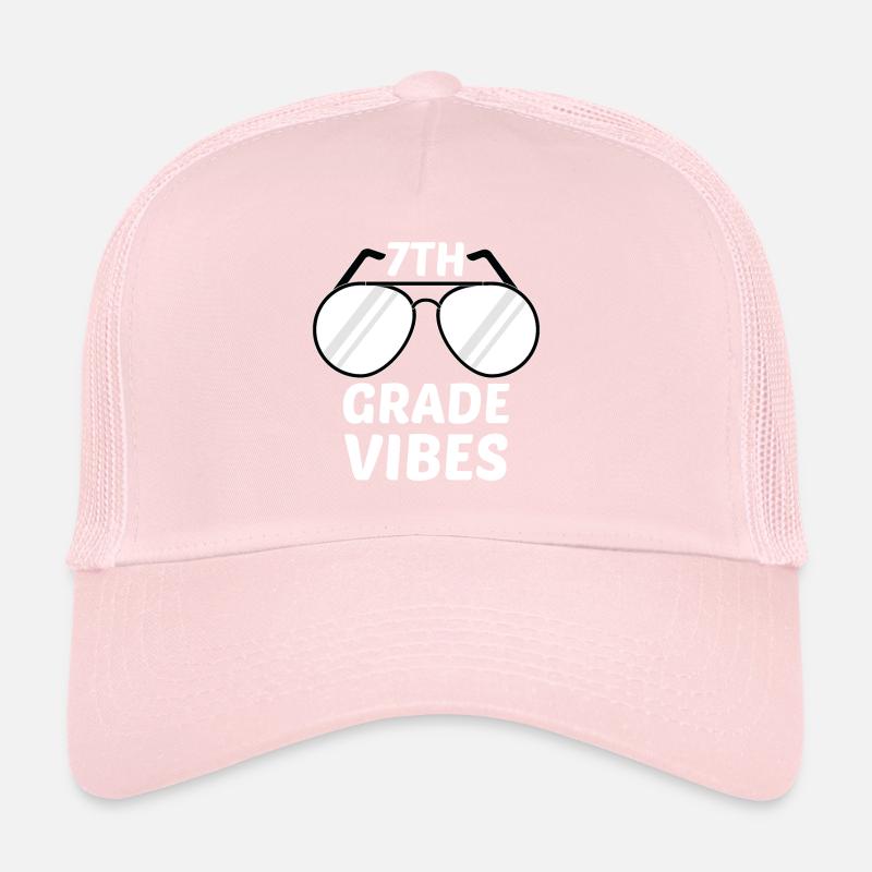 7th Grade Vibes Retro Groovy Women Happy First Trucker Cap