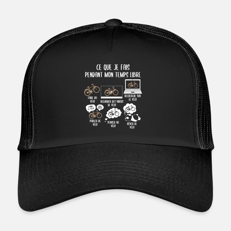 Mon temps de mon temps libre Vélo - Casquette trucker - noir/noir