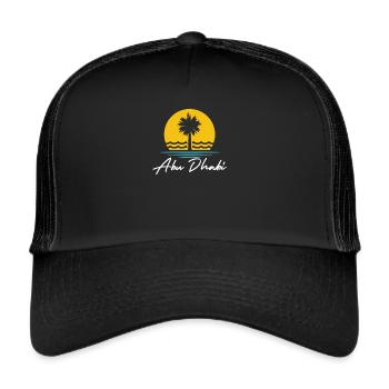 Abu Dhabi Summer Palms Holiday Travel Souvenir - Trucker Cap - black/black - Front
