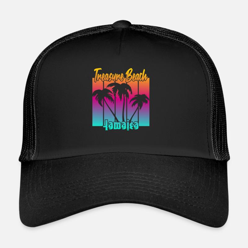 Treasure Beach Jamaica - Trucker Cap - Schwarz/Schwarz
