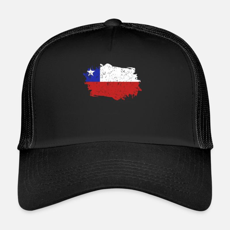 Chile Flag Grunge Chile Flag Trucker Cap