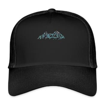 Montagnes Montagnes Sommet Alpiniste escalade - Casquette trucker  - noir/noir - Devant
