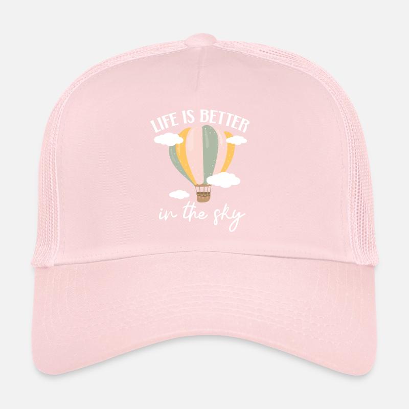 Das Leben ist besser im Himmel Heißluftballon-Lieb Trucker Cap