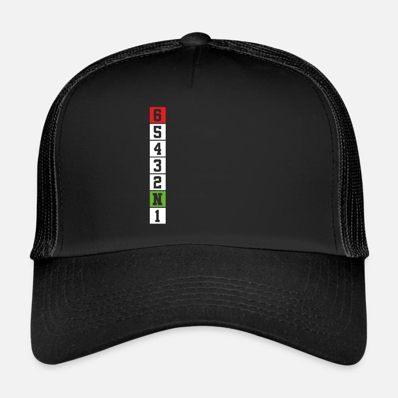 Motorrad Gangschaltung Sechs - Trucker Cap - Schwarz/Schwarz