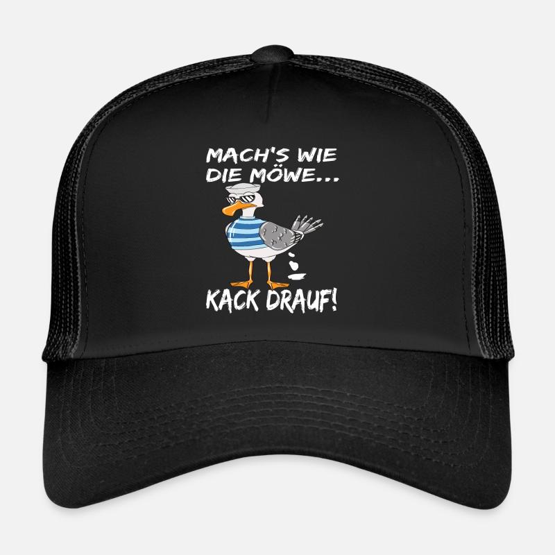 Coole Möwe Mach's Wie Die Möwe Kack Drauf! Trucker Cap