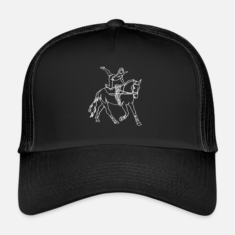 Voltigieren Pferd Reiterin Voltigierer - Trucker Cap - Schwarz/Schwarz