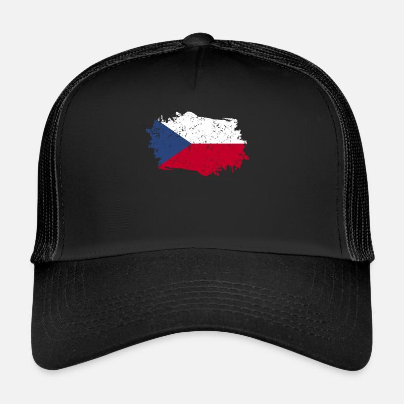 Drapeau de la République tchèque Grunge Drapeau tchèque Casquette trucker 