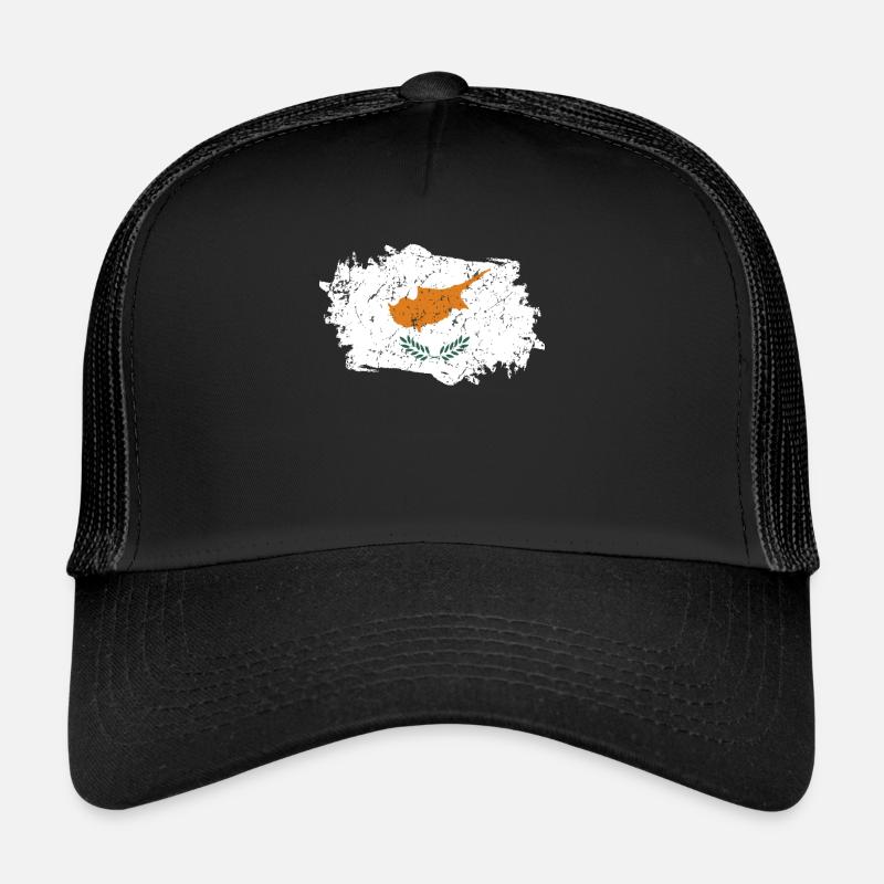 Drapeau de Chypre Grunge Drapeau de Chypre - Casquette trucker  - noir/noir