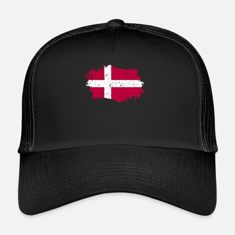 Drapeau du Danemark Grunge Drapeau du Danemark Casquette trucker 