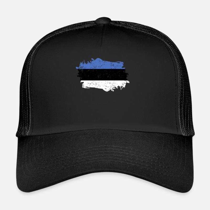 Drapeau estonien Grunge Drapeau estonien Casquette trucker 