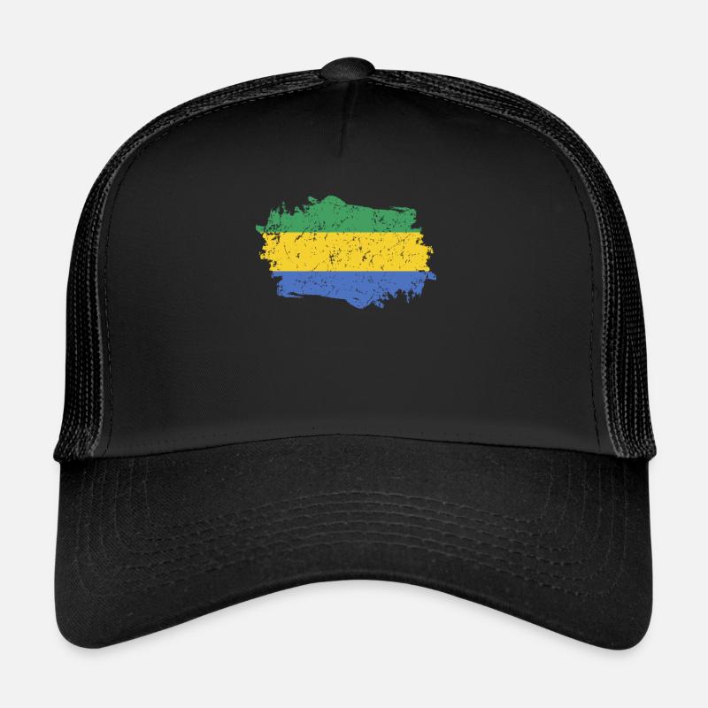Gabon Drapeau Grunge Gabon Drapeau Casquette trucker 