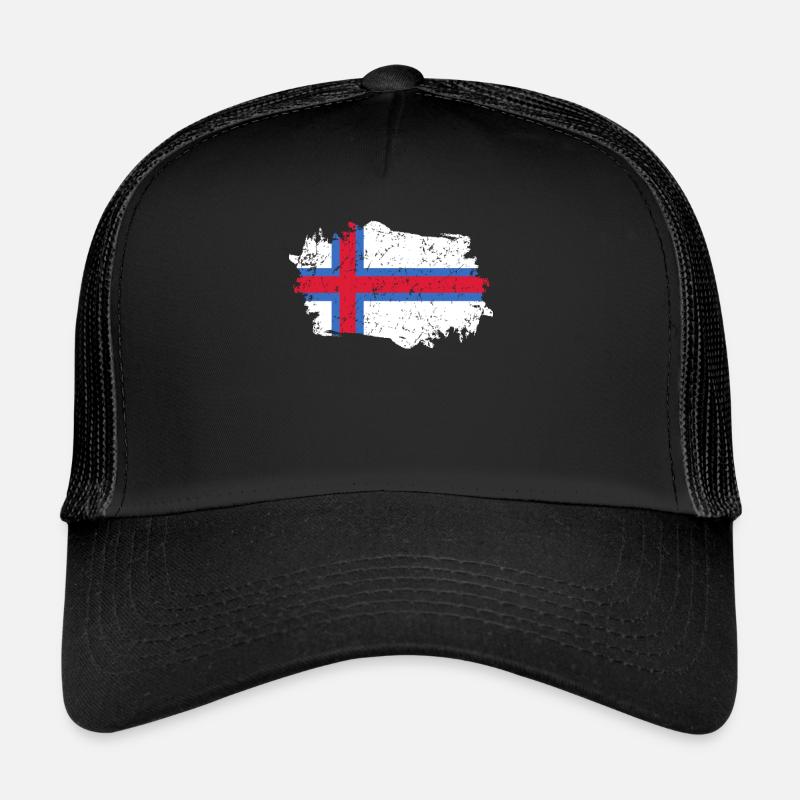 Drapeau des îles Féroé Grunge Drapeau des îles Féroé Casquette trucker 