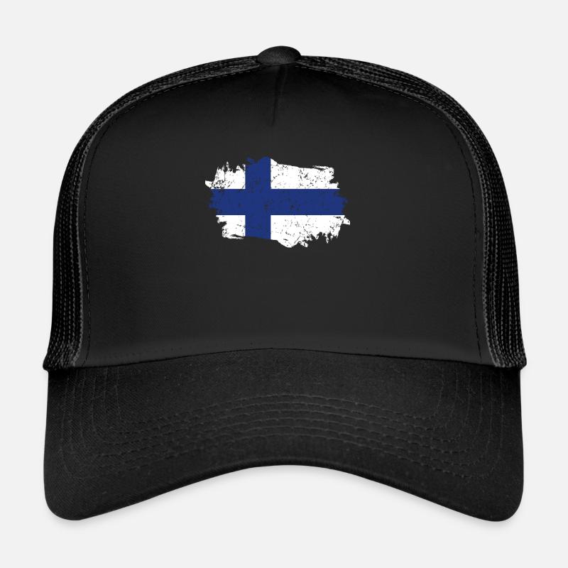 Drapeau de la Finlande Grunge Drapeau de la Finlande Casquette trucker 